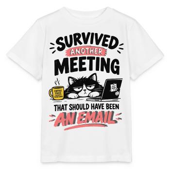 KaffeeKatze: Meeting statt Email - Stanley/Stella Kinder T-Shirt MINI CREATOR  - Weiß - Vorne - Maike (125cm)