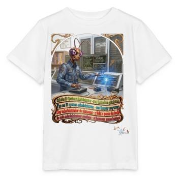 Heuschrecke JOGUE IT-Systemadministrator Admin Job - Stanley/Stella Kinder T-Shirt MINI CREATOR  - Weiß - Vorne - Maike (125cm)