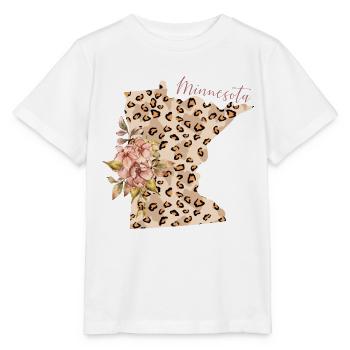 Minnesota Leopard Staat Minnesota - Stanley/Stella Kinder T-Shirt MINI CREATOR  - Weiß - Vorne - Maike (125cm)