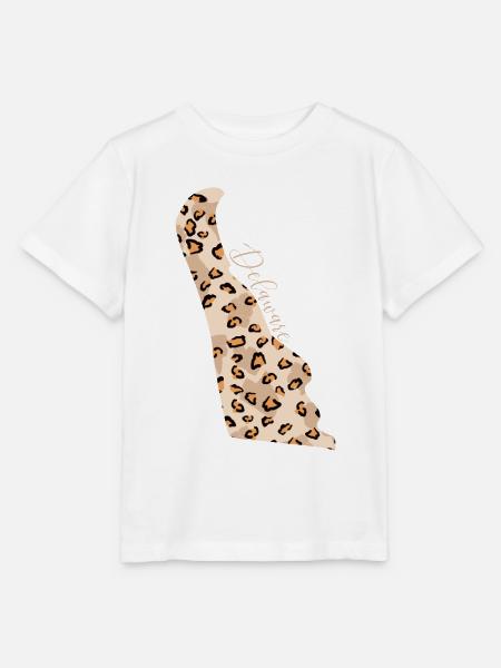 Leopard-muster Karte Staat Delaware - Stanley/Stella Kinder T-Shirt MINI CREATOR - Weiß