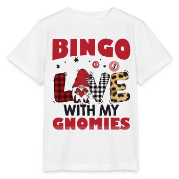 Bingo Liebe Mit Meinen Gnomies Buffalo Plaid Bingo - Stanley/Stella Kinder T-Shirt MINI CREATOR  - Weiß - Vorne - Maike (125cm)