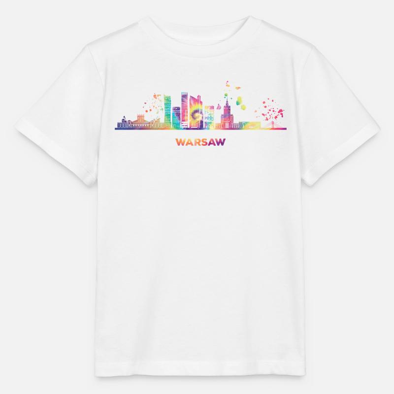 Varsovie Skyline Varsovie - T-shirt bio MINI CREATOR Stanley/Stella Enfant - blanc