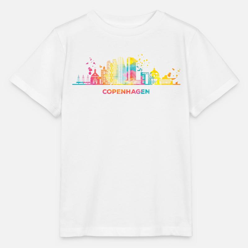 Ligne d’horizon de Copenhague Copenhague - T-shirt bio MINI CREATOR Stanley/Stella Enfant - blanc