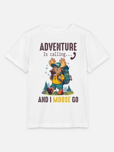 Adventure Is Calling Kinder Cute Moose - Stanley/Stella Kinder T-Shirt MINI CREATOR  - Weiß
