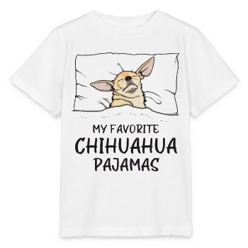 Schlafanzug Chihuahua Hund Schlafshirt - Stanley/Stella Kinder T-Shirt MINI CREATOR  - Weiß - Vorne - Maike (125cm)
