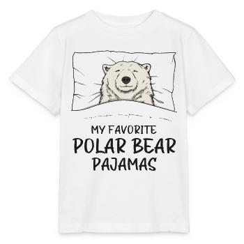 Schlafanzug Eisbär Polarbär Schlafshirt - Stanley/Stella Kinder T-Shirt MINI CREATOR  - Weiß - Vorne - Maike (125cm)