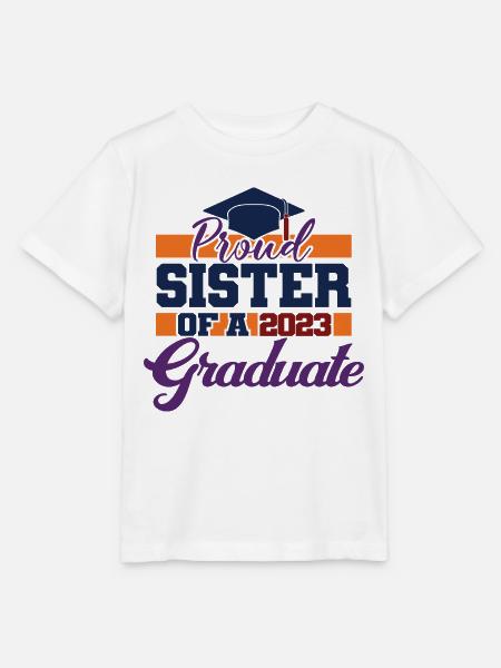 Stolze Schwester eines Abschlussgeschenks 2023 - Stanley/Stella T-shirt MINI CREATOR til børn - hvid