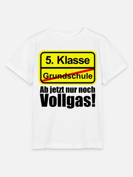 5. Klasse Grundschule Schild Vollgas fun Sprüche - Stanley/Stella Kinder T-Shirt MINI CREATOR  - Weiß