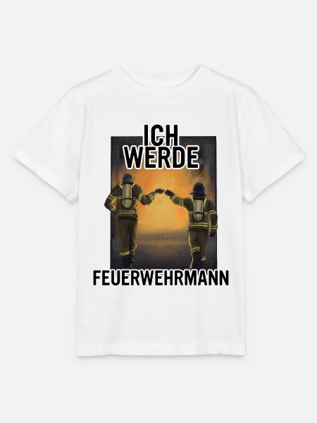 Ich werde Feuerwehrmann. - Stanley/Stella Kinder T-Shirt MINI CREATOR  - Weiß