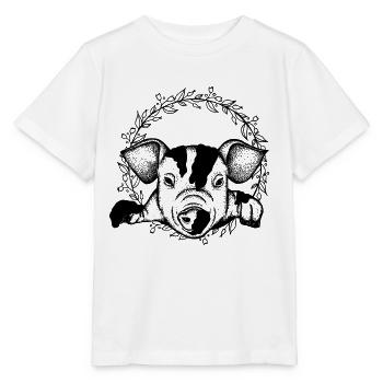 Schwein - Stanley/Stella Kinder T-Shirt MINI CREATOR  - Weiß - Vorne - Maike (125cm)