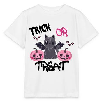 trick or treat Halloween Design - Vampire Cat - Stanley/Stella MINI CREATOR Kids’ T-Shirt - white - Front - Maike (125cm)