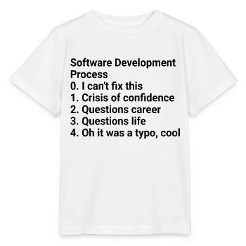 Software Development Process: Crisis to Typo! - Stanley/Stella Kinder T-Shirt MINI CREATOR  - Weiß - Vorne - Maike (125cm)