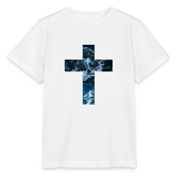 Living Water Christian Cross - Stanley/Stella Kinder T-Shirt MINI CREATOR  - Weiß - Vorne - Maike (125cm)