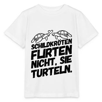 Schildkröte Flirten Turteln Niedlich - Stanley/Stella Kinder T-Shirt MINI CREATOR  - Weiß - Vorne - Maike (125cm)