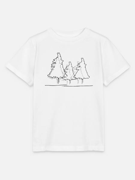 Baum Wald Lineart - Stanley/Stella Kinder T-Shirt MINI CREATOR - Weiß