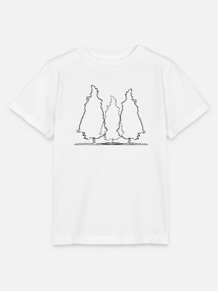 Baum Wald Lineart - Stanley/Stella Kinder T-Shirt MINI CREATOR - Weiß