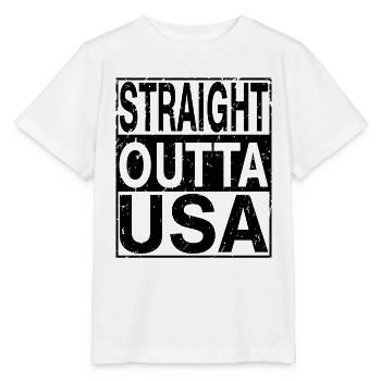 USA Straight outta USA - Stanley/Stella MINI CREATOR Kids’ T-Shirt - white - Front - Maike (125cm)