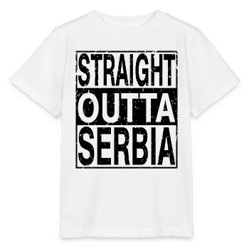 Serbien Straight outta Serbien - Stanley/Stella Kinder T-Shirt MINI CREATOR  - Weiß - Vorne - Maike (125cm)