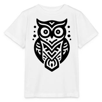 Eule Indianer Tierkreiszeichen - Stanley/Stella Kinder T-Shirt MINI CREATOR  - Weiß - Vorne - Maike (125cm)