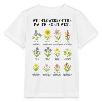 Fleurs sauvages du nord-ouest du Pacifique - T-shirt bio MINI CREATOR Stanley/Stella Enfant - blanc - Devant - Maike (125cm)