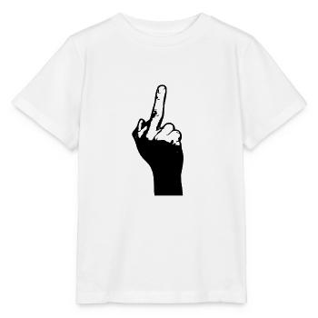 Den Stinkefinger zeigen - Stanley/Stella Kinder T-Shirt MINI CREATOR  - Weiß - Vorne - Maike (125cm)