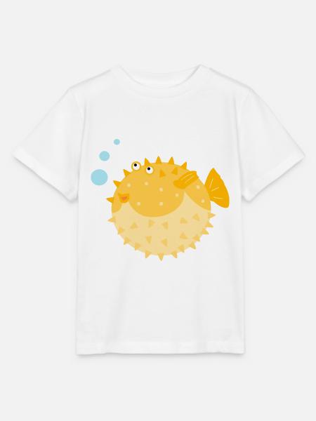 Netter Kugelfisch - Stanley/Stella Kinder T-Shirt MINI CREATOR  - Weiß
