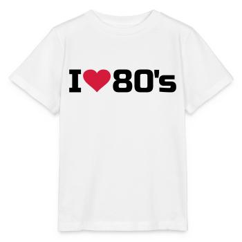 I love 80s 80s 80s 80s heart music - Stanley/Stella MINI CREATOR Kids’ T-Shirt - white - Front - Maike (125cm)