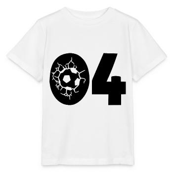 Fussball Trikot Nummer 04 - Stanley/Stella Kinder T-Shirt MINI CREATOR  - Weiß - Vorne - Maike (125cm)