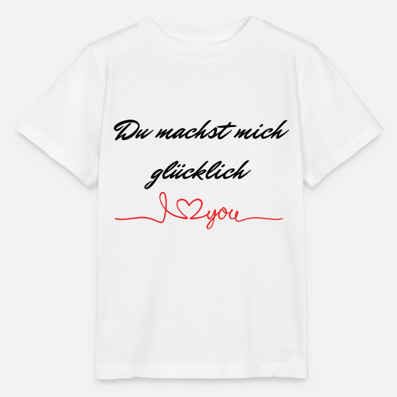 Du machst mich glücklich Ich liebe dich - Stanley/Stella Kinder T-Shirt MINI CREATOR  - Weiß