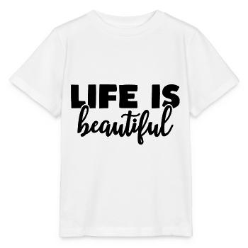 La vie est belle motivation citation de vie - T-shirt bio MINI CREATOR Stanley/Stella Enfant - blanc - Devant - Maike (125cm)