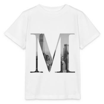 New Yorker Buchstabe M - Stanley/Stella Kinder T-Shirt MINI CREATOR  - Weiß - Vorne - Maike (125cm)