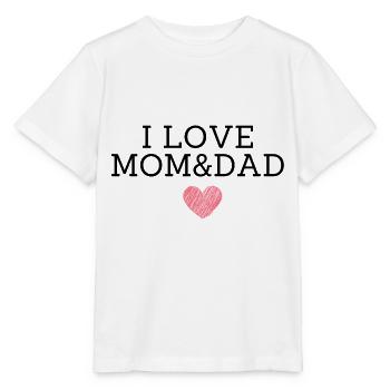 I love mom and dad - Stanley/Stella MINI CREATOR Kids’ T-Shirt - white - Front - Maike (125cm)