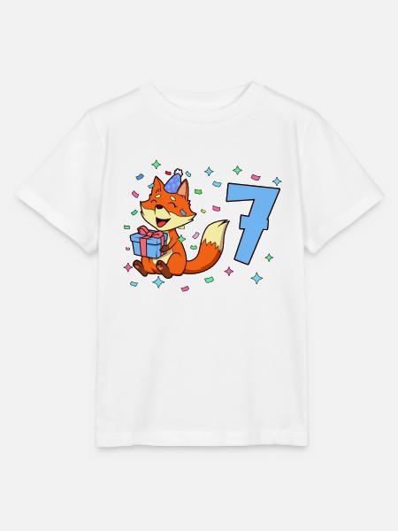 Mit Fuchs - Jungen Geburtstag 7 Jahre - Stanley/Stella T-shirt MINI CREATOR til børn - hvid