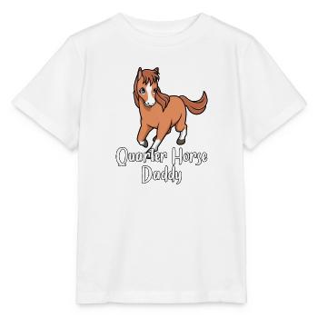 Amoureux des chevaux - Quarter Horse Daddy - T-shirt bio MINI CREATOR Stanley/Stella Enfant - blanc - Devant - Maike (125cm)