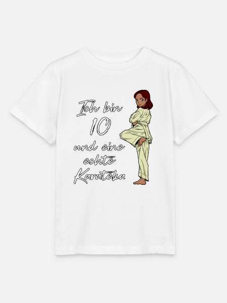Ich bin 10 - Mädchen Karate - Stanley/Stella Kinder T-Shirt MINI CREATOR - Weiß