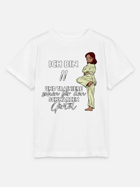 Ich bin 11 - Mädchen Karate - Stanley/Stella Kinder T-Shirt MINI CREATOR - Weiß