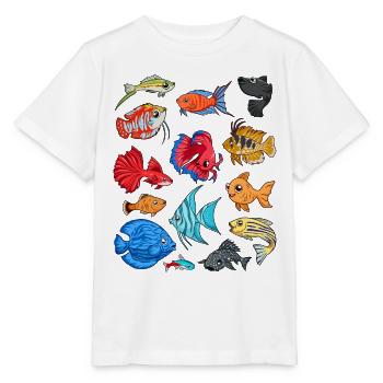Verschiedene Zierfische - Aquaristik - Stanley/Stella Kinder T-Shirt MINI CREATOR  - Weiß - Vorne - Maike (125cm)