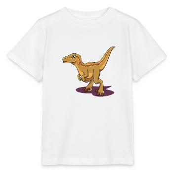 Cartoon Velociraptor - Stanley/Stella Kinder T-Shirt MINI CREATOR  - Weiß - Vorne - Maike (125cm)