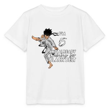 Ich bin 5 - Jungen Karate - Stanley/Stella Kinder T-Shirt MINI CREATOR  - Weiß - Vorne - Maike (125cm)