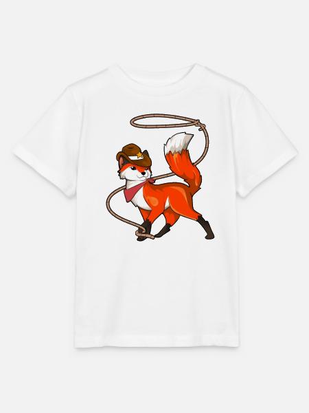 Cartoon Cowboy Fuchs - Stanley/Stella Kinder T-Shirt MINI CREATOR - Weiß