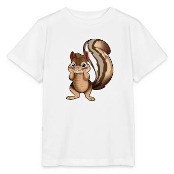 Cartoon Stripe Cheek Squirrel - Stanley/Stella MINI CREATOR Kids’ T-Shirt - white - Front - Maike (125cm)