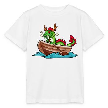 Chinese Dragon in Boat - Dragon Boat - Stanley/Stella MINI CREATOR Kids’ T-Shirt - white - Front - Maike (125cm)