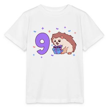 Mit Igel - Kinder Geburtstag 9 Jahre - Stanley/Stella Kinder T-Shirt MINI CREATOR  - Weiß - Vorne - Maike (125cm)
