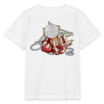 Plays with balls of wool - Kawaii spider - Stanley/Stella MINI CREATOR Kids’ T-Shirt - white - Front - Maike (125cm)
