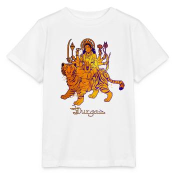 Hindu God - Durga - Stanley/Stella MINI CREATOR Kids’ T-Shirt - white - Front - Maike (125cm)