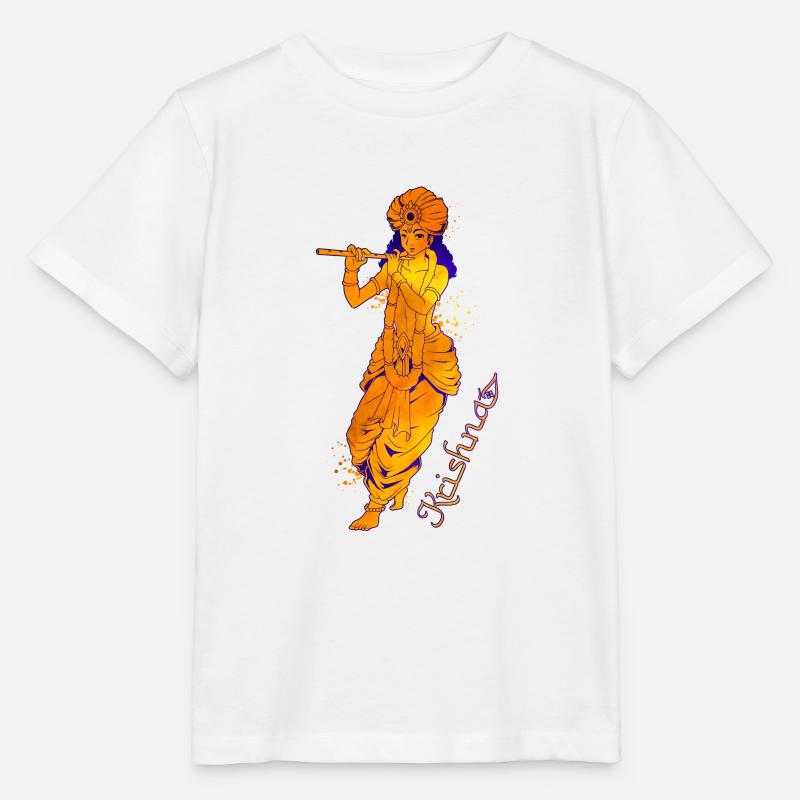 Hindu God - the Blue Flute Player Krishna - Stanley/Stella MINI CREATOR Kids’ T-Shirt - white