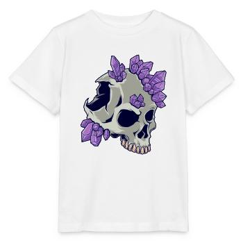 Skull with Crystals - Aestethic Goblincore - Stanley/Stella MINI CREATOR Kids’ T-Shirt - white - Front - Maike (125cm)