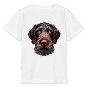 Visage de chien - Allemand à poil dur - T-shirt bio MINI CREATOR Stanley/Stella Enfant - blanc - Devant - Maike (125cm)