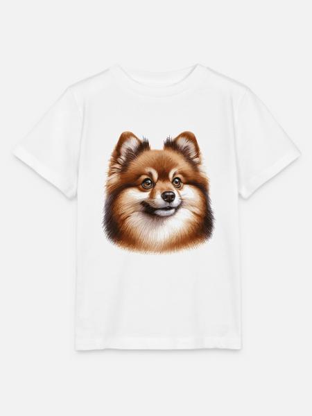 Hundegesicht - Zwergspitz - Stanley/Stella Kinder T-Shirt MINI CREATOR  - Weiß