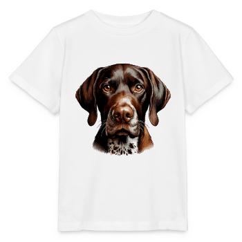 Visage de chien - German Shorthair - T-shirt bio MINI CREATOR Stanley/Stella Enfant - blanc - Devant - Maike (125cm)